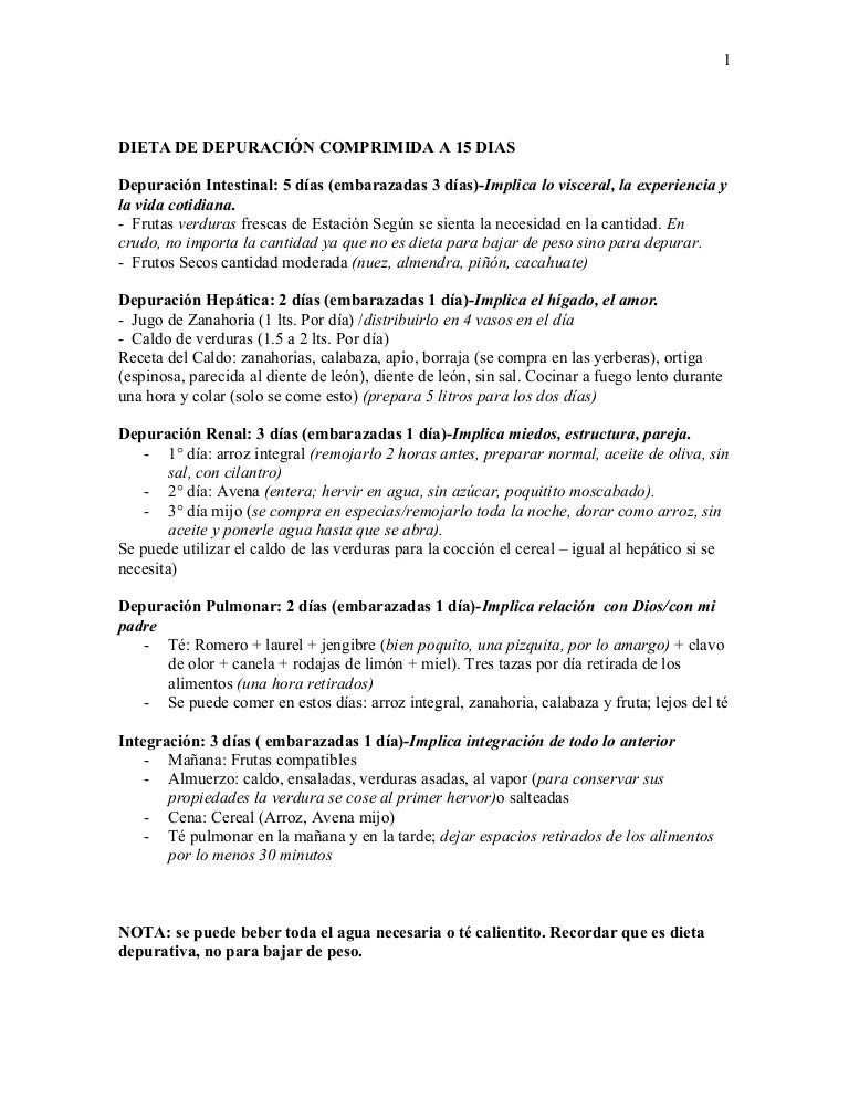 Dieta depurativa dos dias